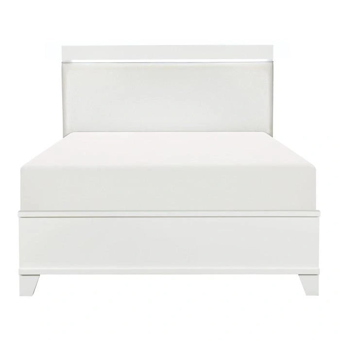 Kerren Queen Platform Bed in White 1678W-1*