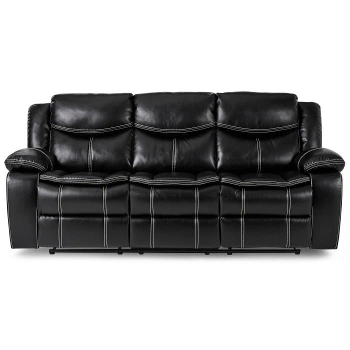 Bastrop Double Reclining Sofa in Black 8230BLK-3