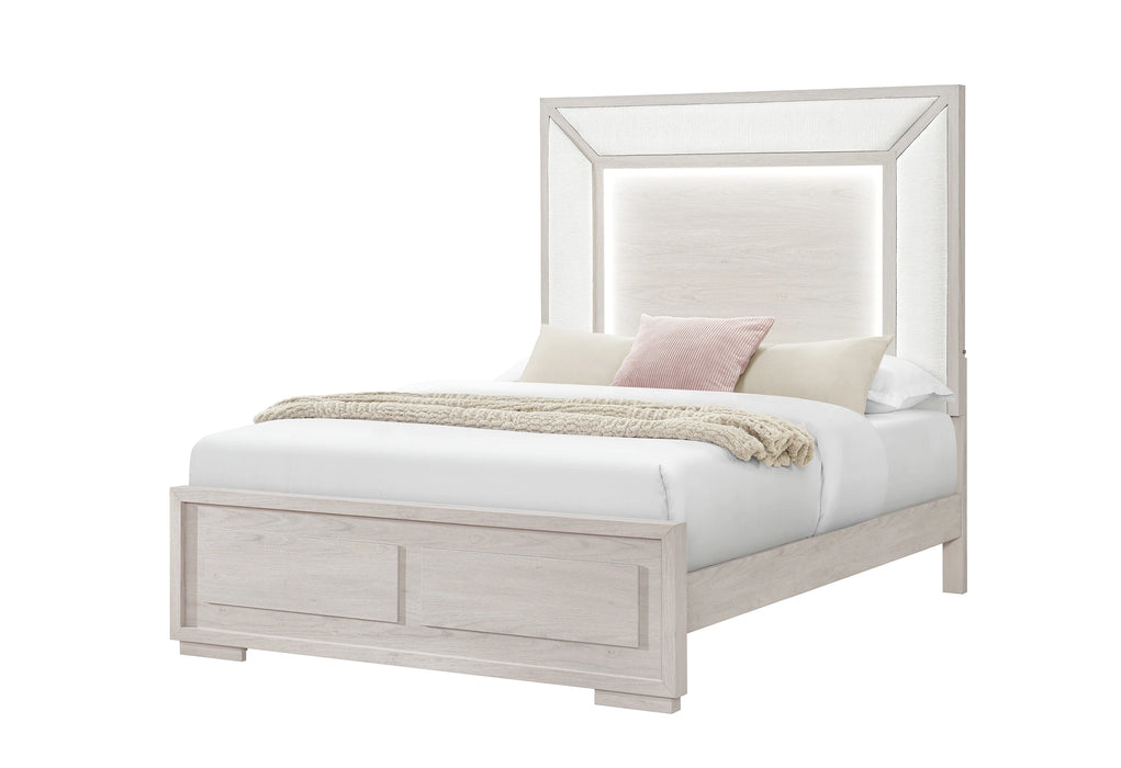 Clara Beige Bed with LED