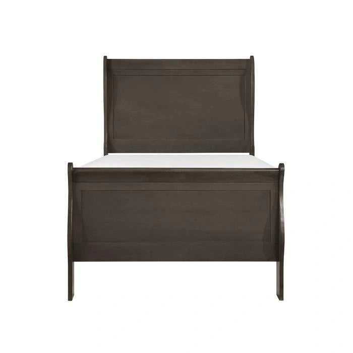 Mayville Twin Sleigh Bed in Gray
