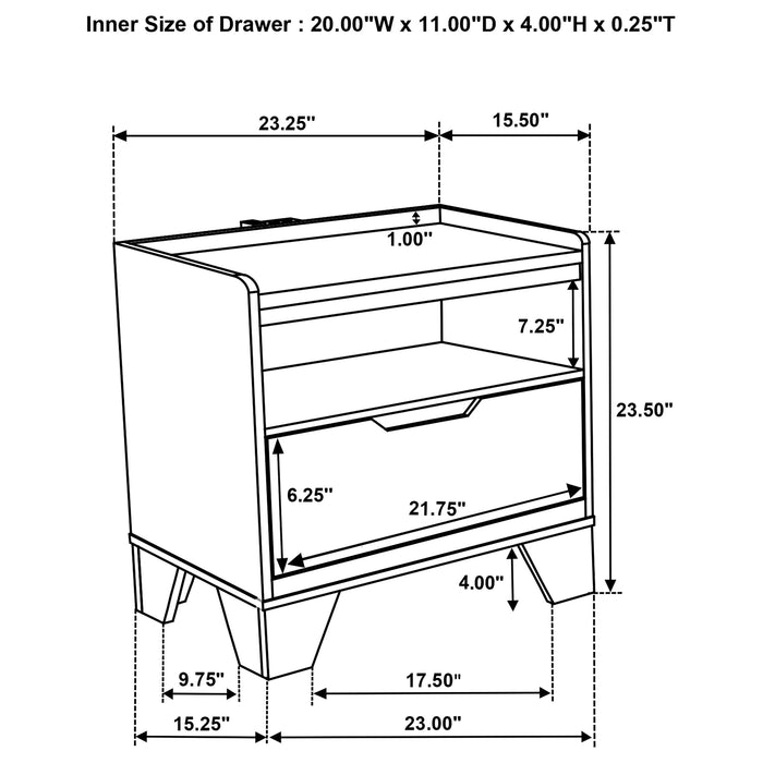 Henderson Nightstand with LED Lighting - Furniture House (Dover,NJ)