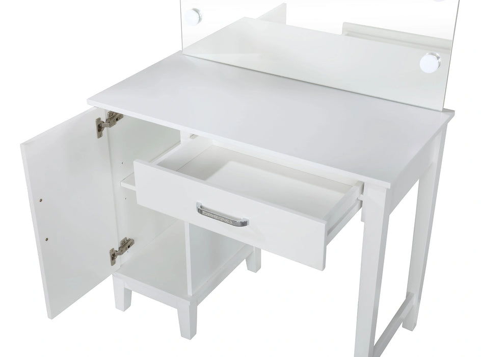 Elijah Makeup Vanity Table with LED Mirror and Stool Coaster Furniture 931149