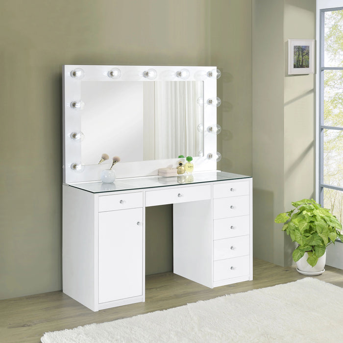 Acena Makeup Vanity Table with LED Mirror Coaster Furniture 931143