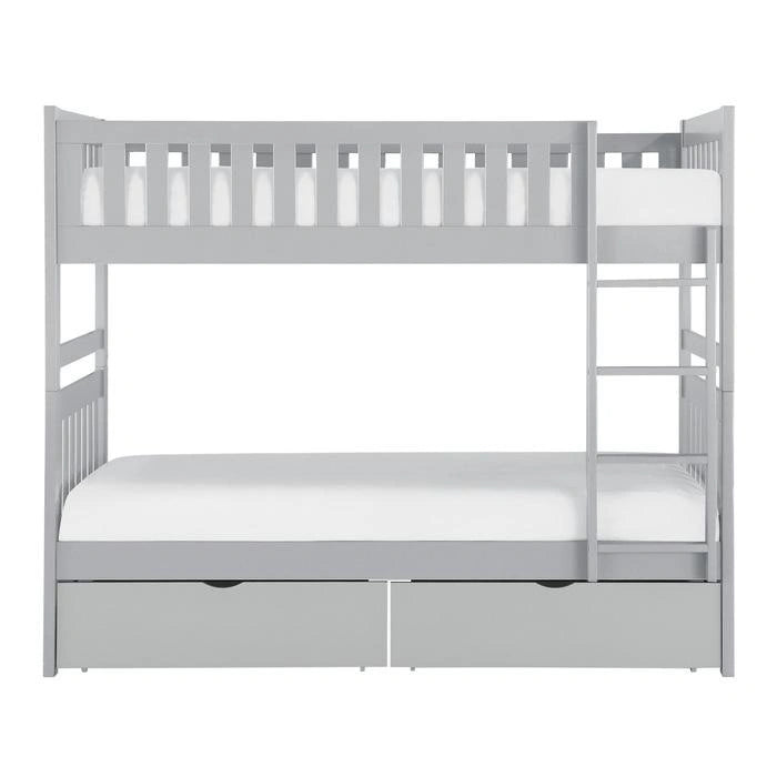 Orion Twin/Twin Bunk Bed with Storage Boxes in Gray B2063-1*T