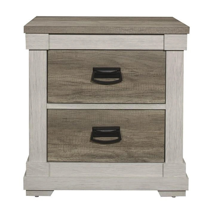 Arcadia Nightstand in White & Weathered Gray 1677-4