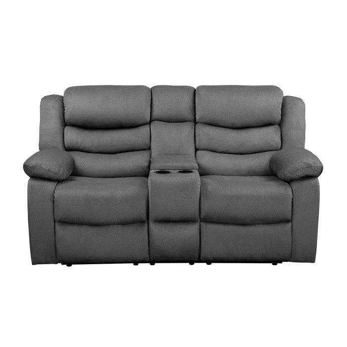 Discus Double Reclining Loveseat in Gray 9526GY-2