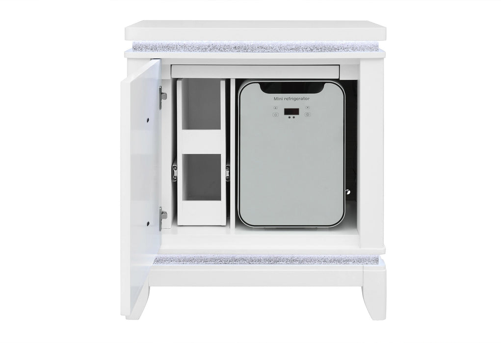 Alina White Bed Group with LED, Cooler, Speaker and USB