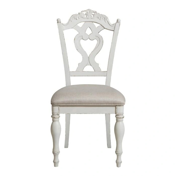 Cinderella Chair in Antique White with Grey Rub-Through