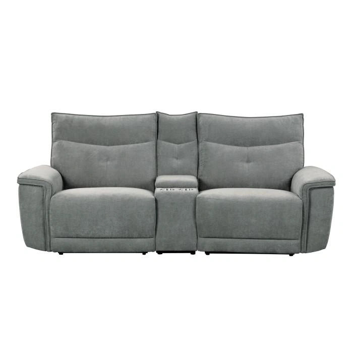 Tesoro Power Double Reclining Loveseat in Dark Gray