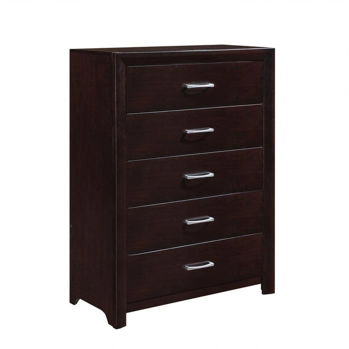 Edina 5 Drawer Chest in Espresso-Hinted Cherry 2145-9