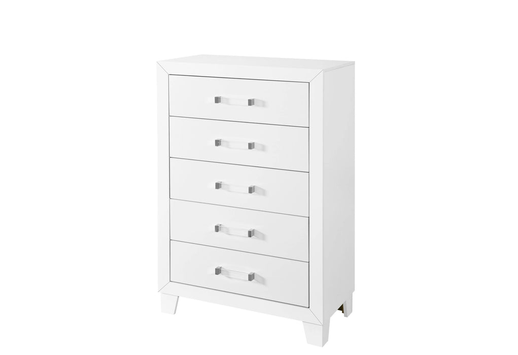 Luccia White Bed Group with LED