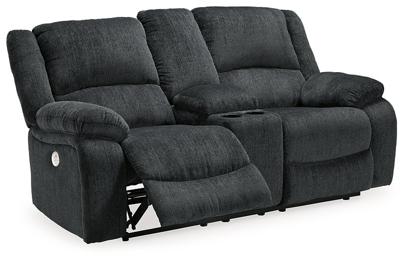 Draycoll Power Reclining Loveseat with Console - Furniture House (Dover,NJ)