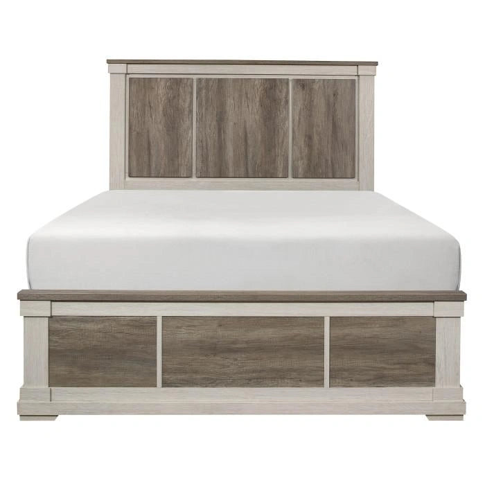 Arcadia Full Panel Bed in White & Weathered Gray 1677F-1*