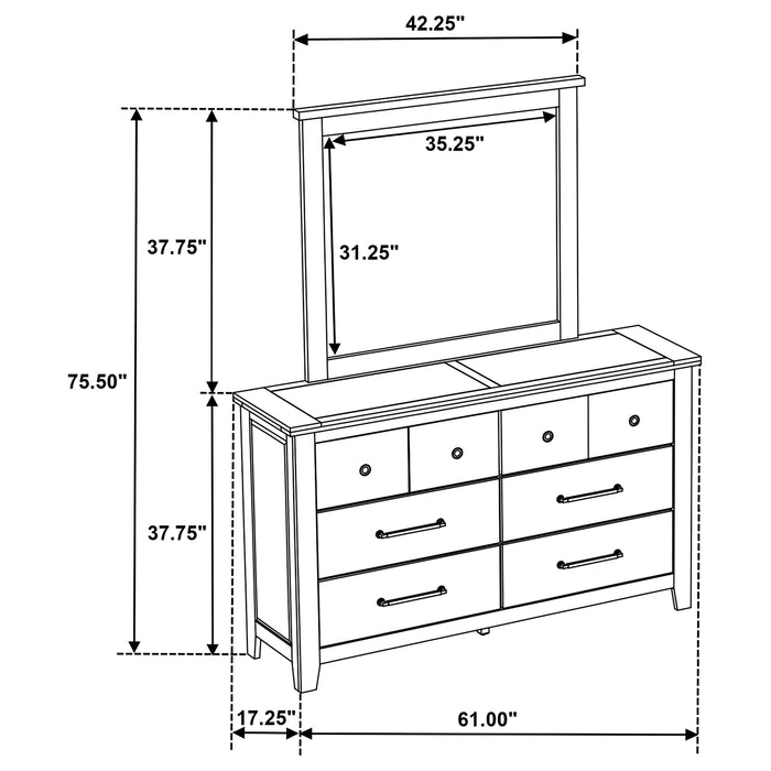 Hazlewood Dresser with Mirror - Furniture House (Dover,NJ)