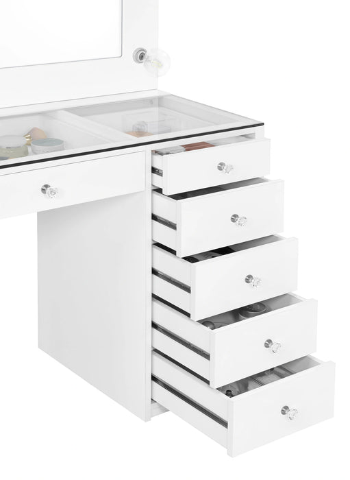 Acena Makeup Vanity Table with LED Mirror Coaster Furniture 931143