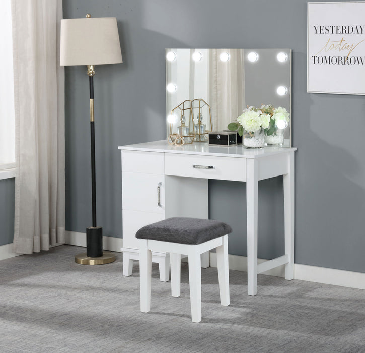 Elijah Makeup Vanity Table with LED Mirror and Stool - Furniture House (Dover,NJ)