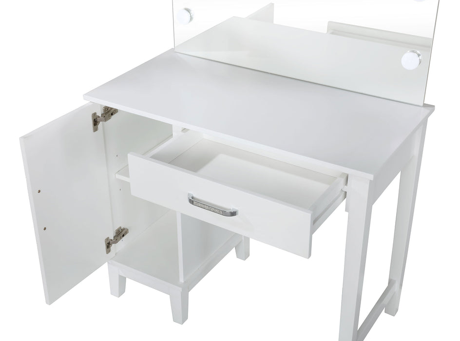 Elijah Makeup Vanity Table with LED Mirror and Stool - Furniture House (Dover,NJ)