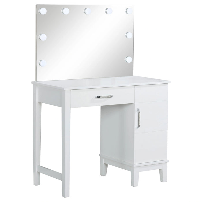 Elijah Makeup Vanity Table with LED Mirror and Stool Coaster Furniture 931149