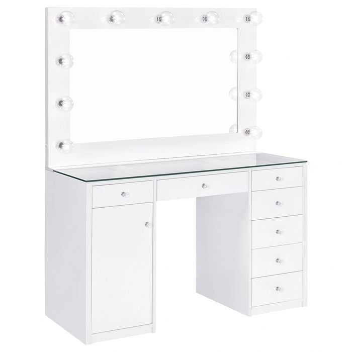 Acena Makeup Vanity Table with LED Mirror Coaster Furniture 931143
