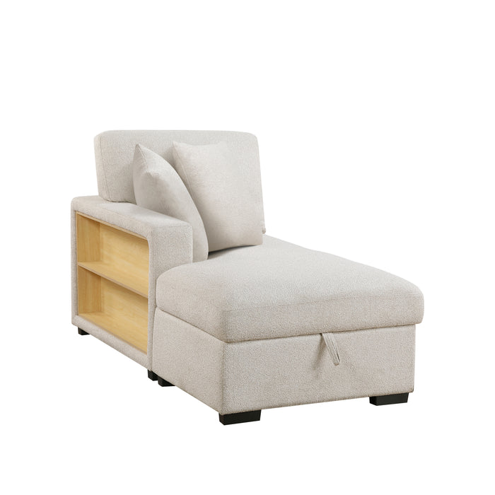 9630BE*4LC2R Sectional with Left Chaise, Pull-out Bed, Hidden Storages and Shelves, Charging Ports. By Homelegance.