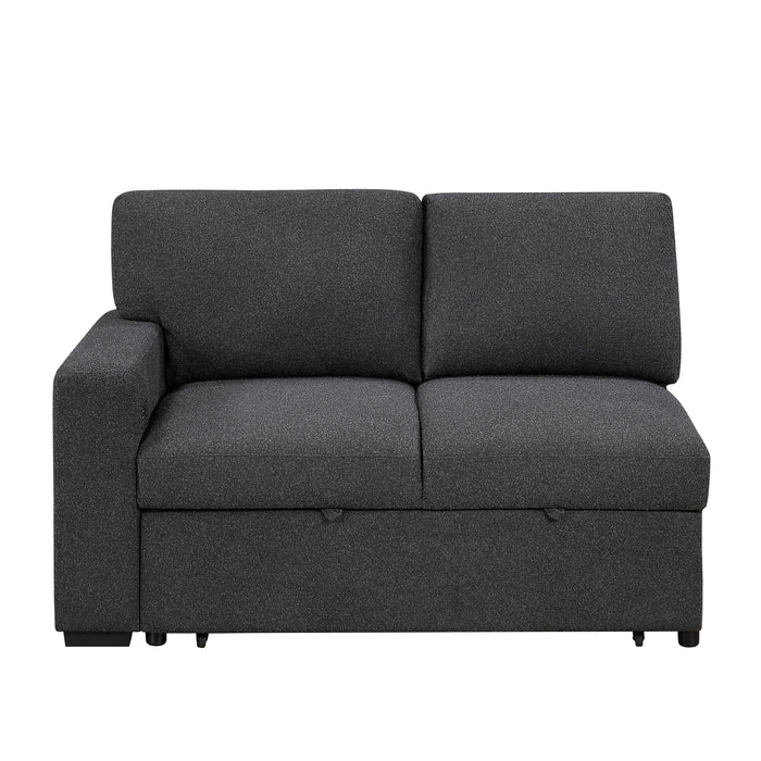 9630BK*2LC2R Sectional with Left Chaise, Pull-out Bed and Hidden Storage, Charging Ports. By Homelegance.