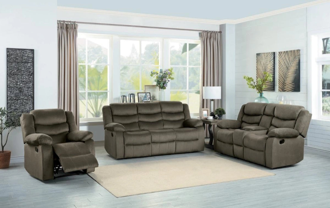 Discus Double Reclining Chair in Brown 9526BR-1