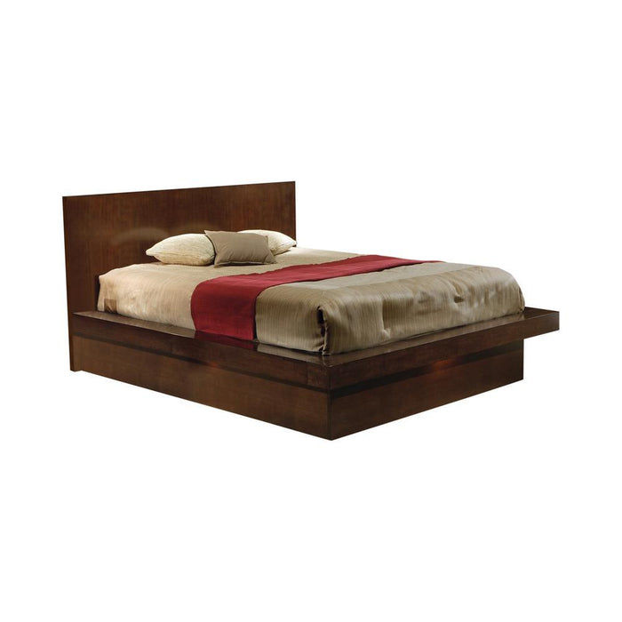 Jessica Eastern King & Queen Platform Bed with Rail Seating Cappuccino