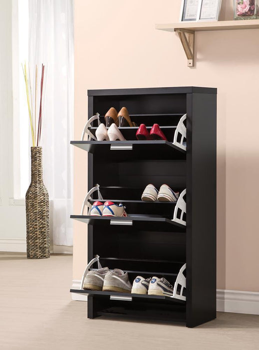 Vivian 3-drawer Shoe Cabinet Black