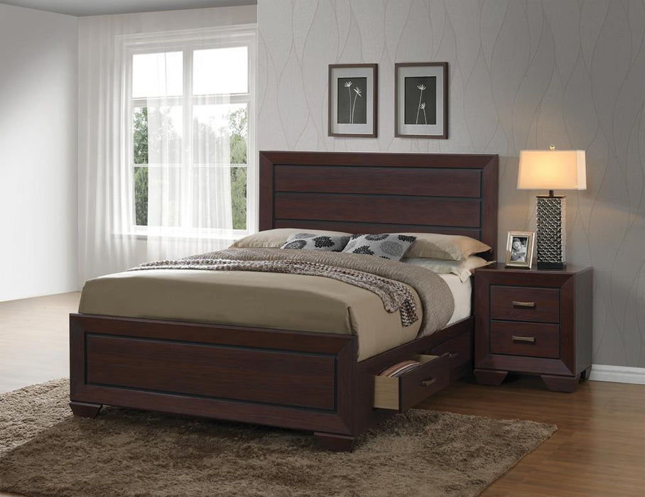 Kauffman California King, Eastren King, & Queen Panel Bed Dark Cocoa