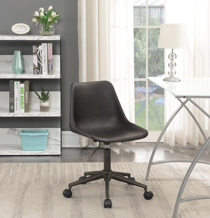 Carnell Adjustable Height Office Chair with Casters Brown and Rustic Taupe