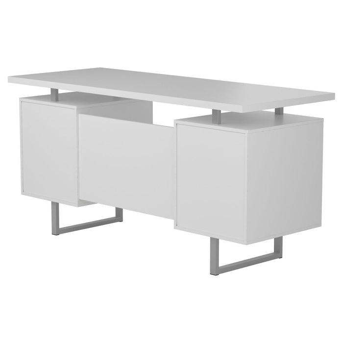 Lawtey Floating Top Office Desk White Gloss