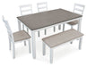 Stonehollow Dining Table and Chairs with Bench (Set of 6) - Furniture House (Dover,NJ)