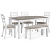 Stonehollow Dining Table and Chairs with Bench (Set of 6) - Furniture House (Dover,NJ)