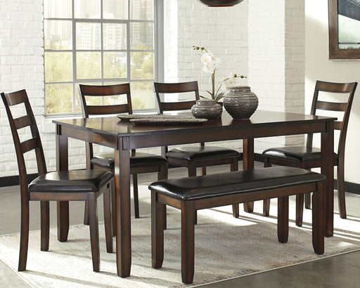 Coviar Dining Table and Chairs with Bench (Set of 6) - Furniture House (Dover,NJ)