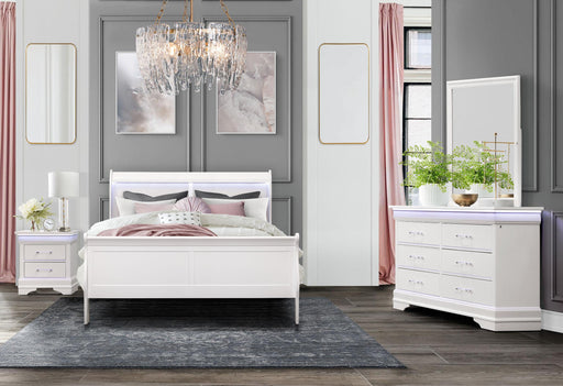 CHARLIE WHITE KING BED GROUP WITH LED - Furniture House (Dover,NJ)