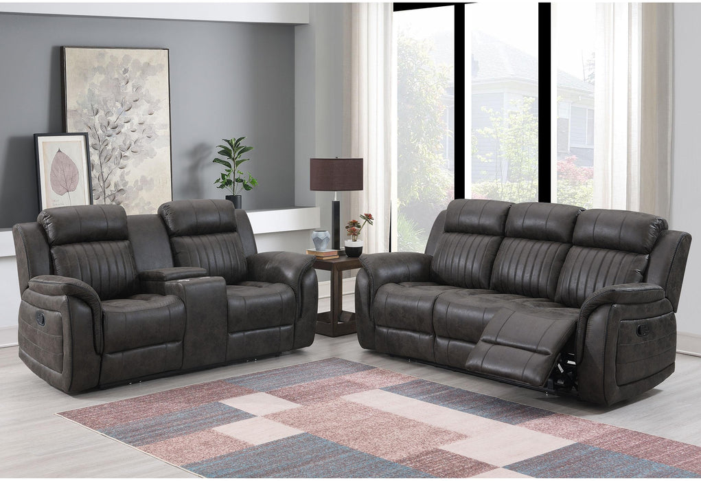 U8517 GREY RECLINING SOFA/CONSOLE RECLINING LOVESEAT image