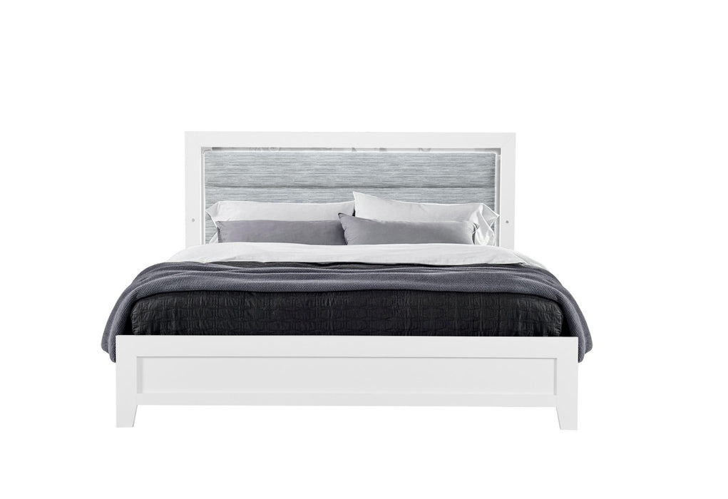 LUCCIA WHITE TWIN BED WITH LED - Furniture House (Dover,NJ)