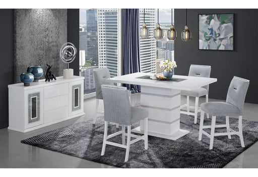 MONACO WHITE RECTANGULAR BAR TABLE + MONACO BS-N - Furniture House (Dover,NJ)