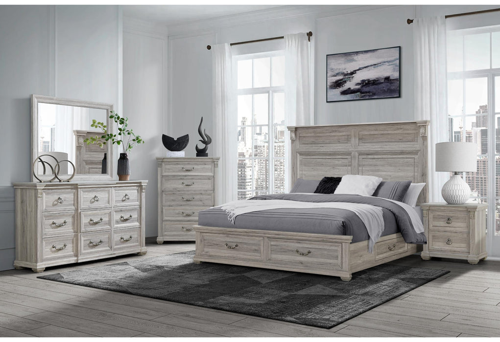 TATUM NATURAL KING BED GROUP WITH STORAGE - Furniture House (Dover,NJ)