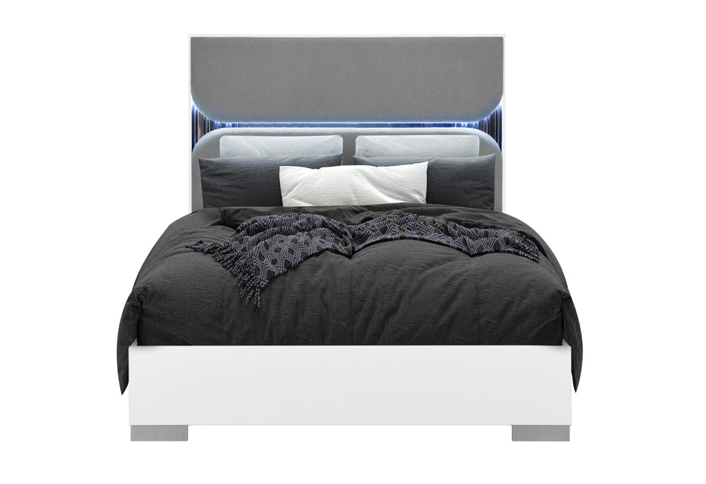 Talia White Bed With Led