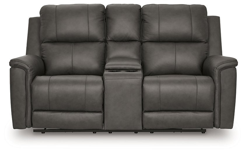 Bleckley Power Reclining Loveseat with Console - Furniture House (Dover,NJ)