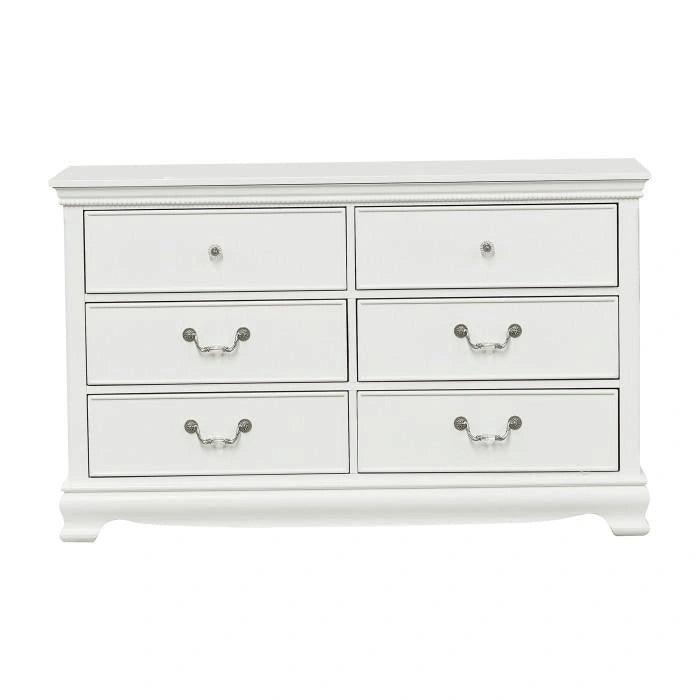 Lucida 6 Drawer Dresser in White 2039W-5
