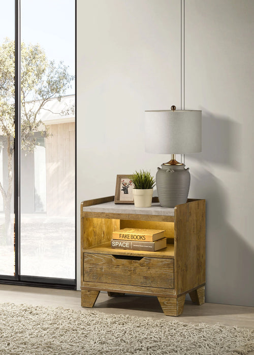 Henderson Nightstand with LED Lighting - Furniture House (Dover,NJ)