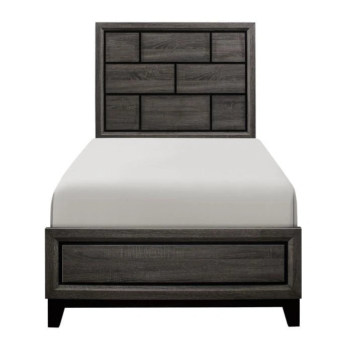 Davi Twin Panel Bed in Gray 1645T-1*
