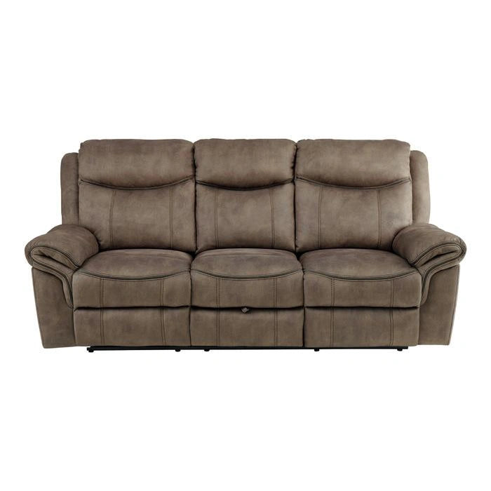 Aram Double Glider Reclining Sofa in Dark Brown 8206NF-3