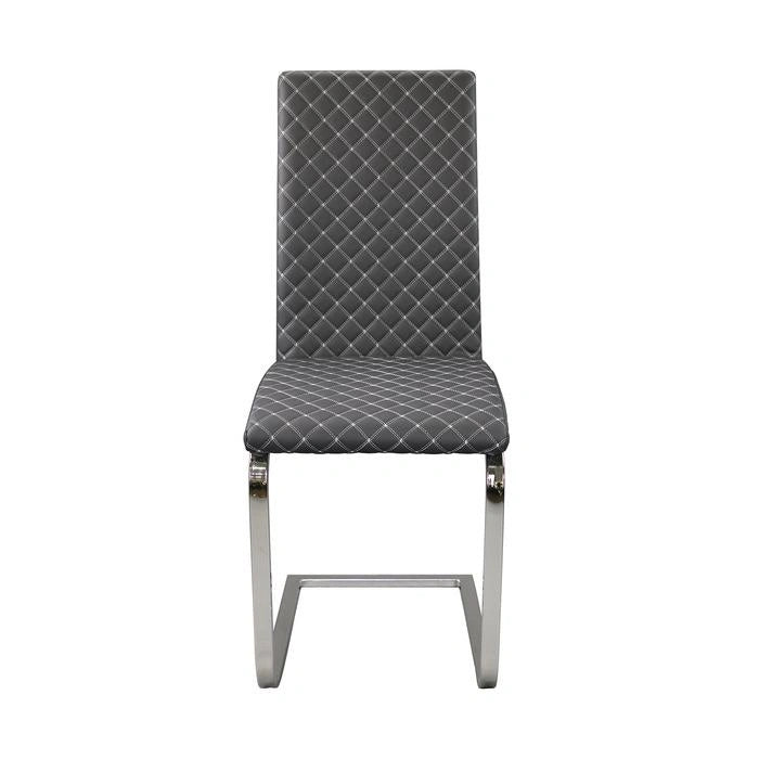 Yannis Side Chair in Chrome Metal  (Set of 2)